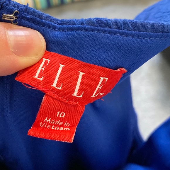 Elle Navy Blue Lace Pattern Dress - Picture 4 of 4